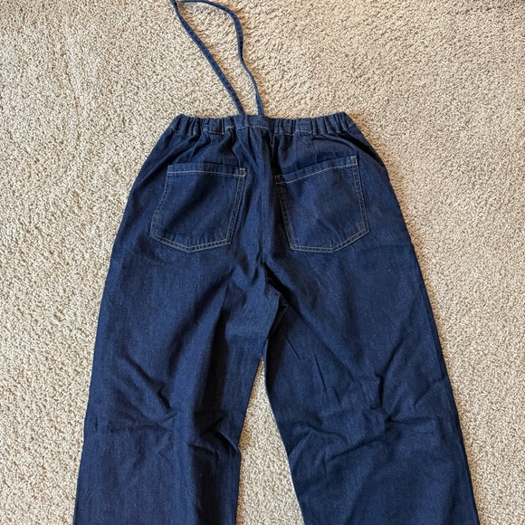 Zara Drawstring Dark Wash Wide Jean - Picture 3 of 3